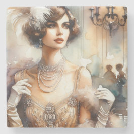 Porta-copo De Pedra Vintage Elegance Art Deco