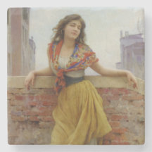 Vintage Garota Italiana Transportadora de Água