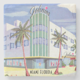 Porta-copo De Pedra Vintage Hotel, Miami Beach, Florida Square Paper C