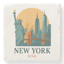Vintage New York City Stone Coaster | Minimalista