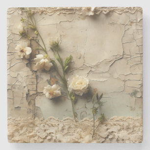 Porta-copo De Pedra Vintage - Pergaminho - Carta de Amor com Flores (3