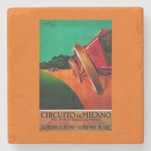 Porta-copo De Pedra Vintage PosterEurope de Milão dos Di de Circuito