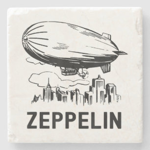 Porta-copo De Pedra Vintage Retro Zeppelin - Desenho de nave dirigível