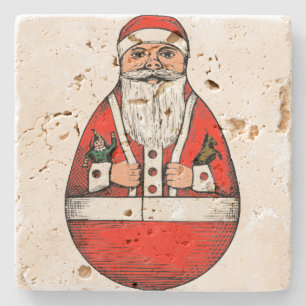 Porta-copo De Pedra Vintage Roly Poly Papai Noel Natal