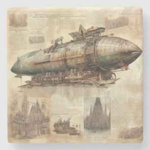 Porta-copo De Pedra Vintage Steampunk Zeppelin (5)