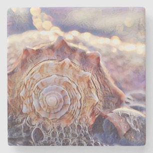 Porta-copo De Pedra Vintage Watercolor - Púrpura Cadeado Rosa