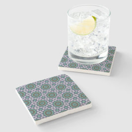 Porta-copo De Pedra Violet Jewel Tile Pattern
