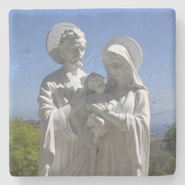 Porta-copo De Pedra Virgem Maria & Menino Jesus