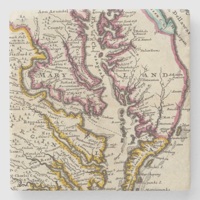 Porta-copo De Pedra Virgínia e Maryland (Frente)