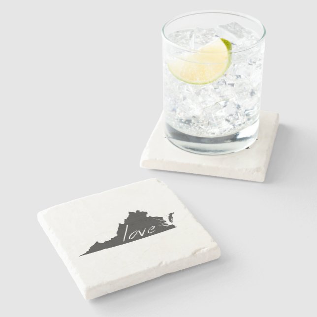 Porta-copo De Pedra Virginian Love Virginia Shaped Black Chalkboard (Lateral)