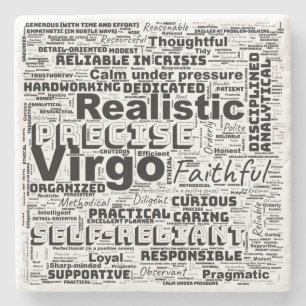 Porta-copo De Pedra Virgo Zodiac Word Cloud Inspiração