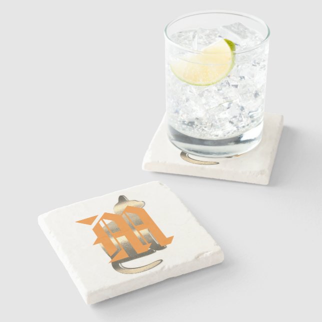 Porta-copo De Pedra Visita de Feriados Dourados (Lateral)