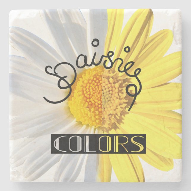 Porta-copo De Pedra Visitas, cores brancas e amarelas (Frente)