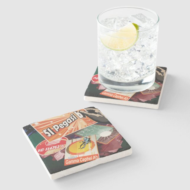 Porta-copo De Pedra Visite o primeiro exoplaneta encontrado fora do si (Lateral)