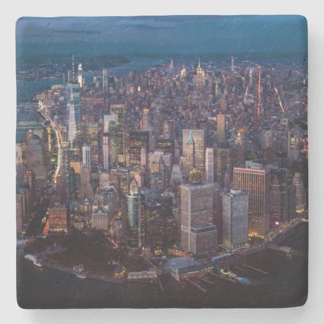 Porta-copo De Pedra Vista aérea de Manhattan (Frente)