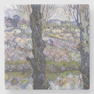 Porta-copo De Pedra Vista de Arles de Van Gogh Pomares em Flor