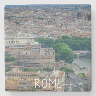 Porta-copo De Pedra Vista do centro histórico da cidade de Roma de cim