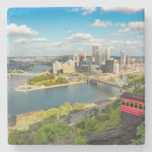 Porta-copo De Pedra Vista Incline do Pittsburgh Pensilvânia Duquesne