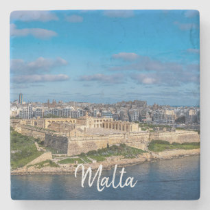 Porta-copo De Pedra Vista panorâmica de Sliema em Malta