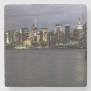 Porta-copo De Pedra Vista panorâmica do início da noite de Manhattan