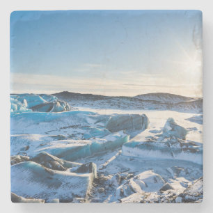 Porta-copo De Pedra Vista sobre o lago glacial congelado