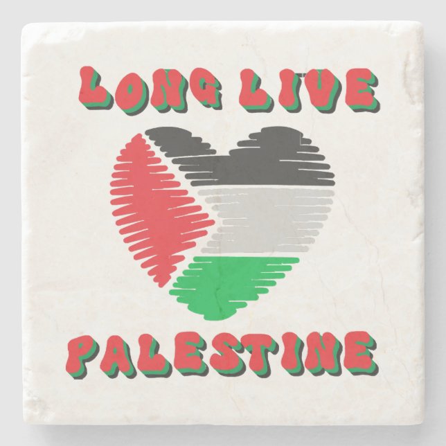 Porta-copo De Pedra Viva a Palestina (Frente)
