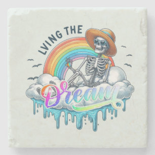 Porta-copo De Pedra Vivendo O Sonho - Esqueleto