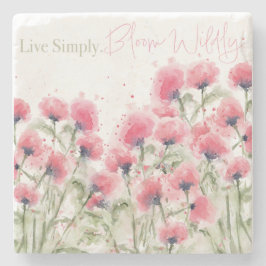 Porta-copo De Pedra Viver Simplesmente. Bloom Wilely