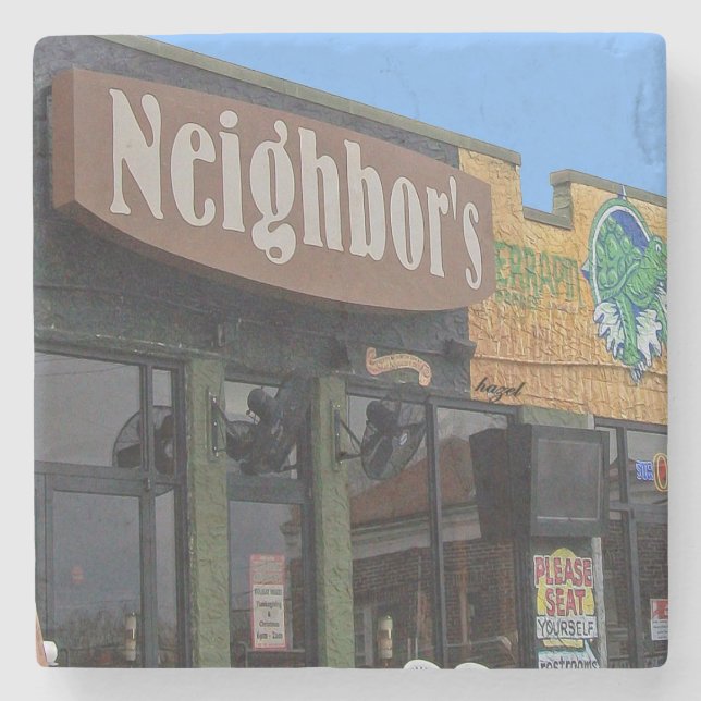 Porta-copo De Pedra Vizinho Pub, Virginia Highland, Porta copos Atlant (Frente)