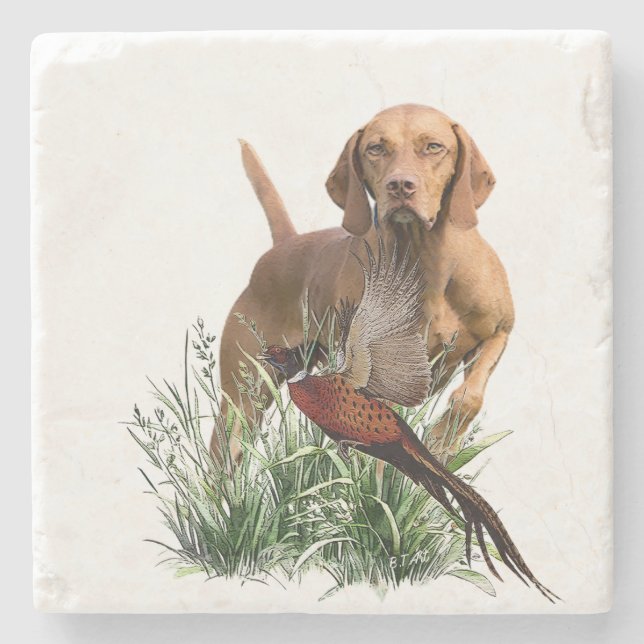 Porta-copo De Pedra Vizsla Art húngaro (Frente)