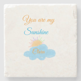 Porta-copo De Pedra Você é minha nuvem de raios solares laranja amarel