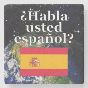 Porta-copo De Pedra Você fala espanhol? em espanhol. Sinalizador e Te