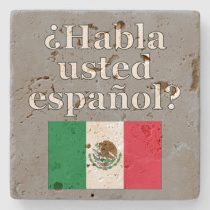 Porta-copo De Pedra Você fala o espanhol? no espanhol. Bandeira