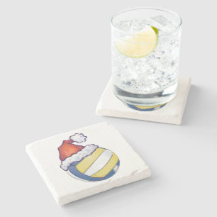 Porta-copo De Pedra Voleibol do chapéu do Natal