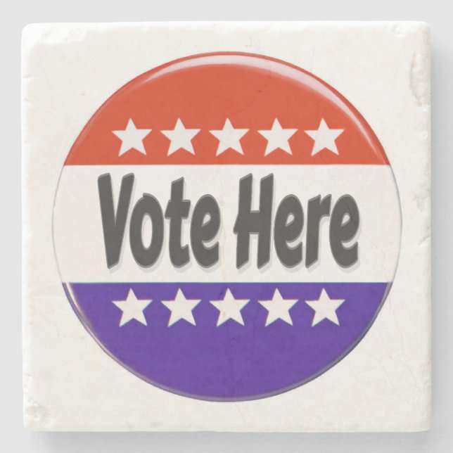 Porta-copo De Pedra Votar Aqui (Frente)
