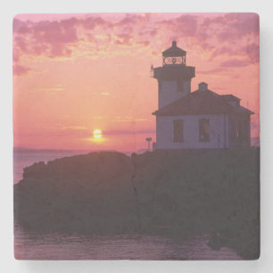 Porta-copo De Pedra WA, San Juan Island, Limão Kiln Lighthouse, 1919,