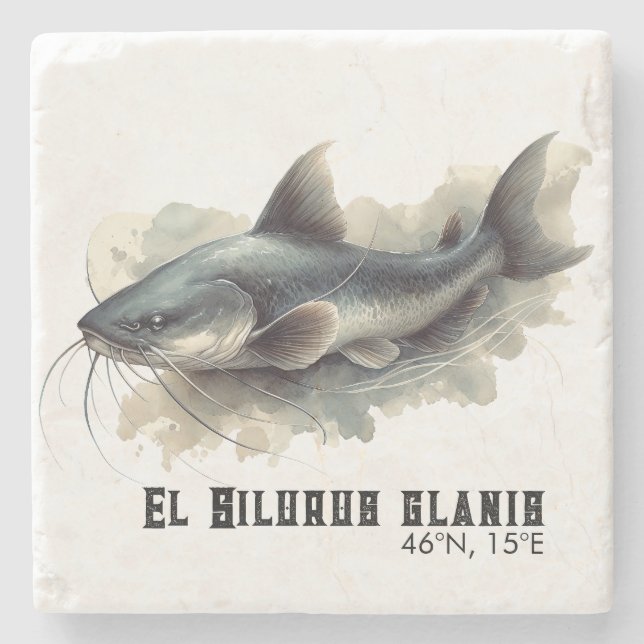 Porta-copo De Pedra Watercolor Series: Catfish (Frente)