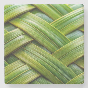Porta-copo De Pedra Weave verde fresca de bambu