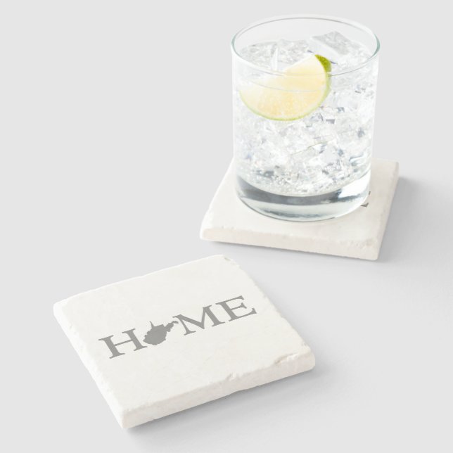 Porta-copo De Pedra West Virginia Home - Letra Virginiana (Lateral)