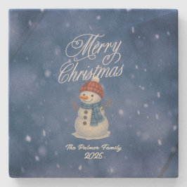 Porta-copo De Pedra Whimsical Snowman Feliz Natal