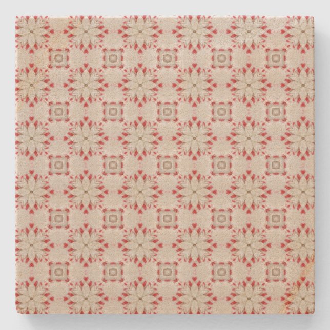 Porta-copo De Pedra White Poinsettias Padrão Natal (Frente)