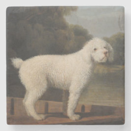 Porta-copo De Pedra White Poodle in a Punt (por George Stubbs)