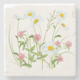 Porta-copo De Pedra Wildflower Garden | Custom Stone Coaster