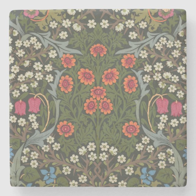 Porta-copo De Pedra William Morris Blackthorn Garden Flower Classic (Frente)