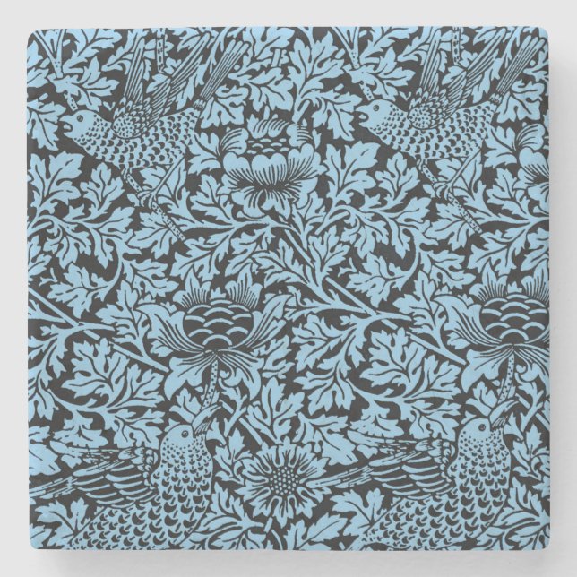 Porta-copo De Pedra William Morris Floral Pattern Bird Anenome (Frente)