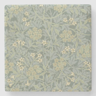 Porta-copo De Pedra William Morris Jasmine Blue Botanic Art