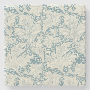 Porta-copo De Pedra William Morris Wallflower Blue damask