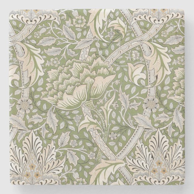 Porta-copo De Pedra Windrush Pattern (por William Morris) (Frente)