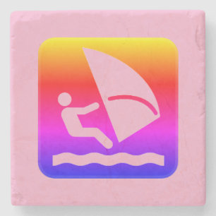 Porta-copo De Pedra Windsurfer - Windsurfing Rainbow
