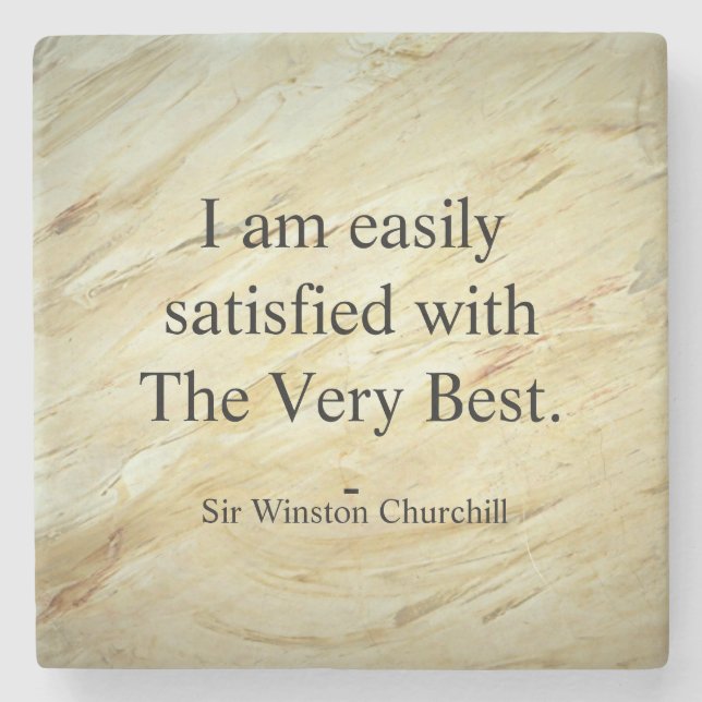 Porta-copo De Pedra Winston Churchill Quote; The Very Best (Frente)
